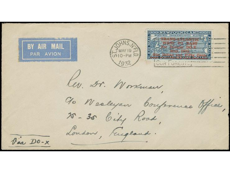 1932, New Foundland, dispatch Harbour Grace on cover to England, vertical crease, otherwise fine (Harms 64)