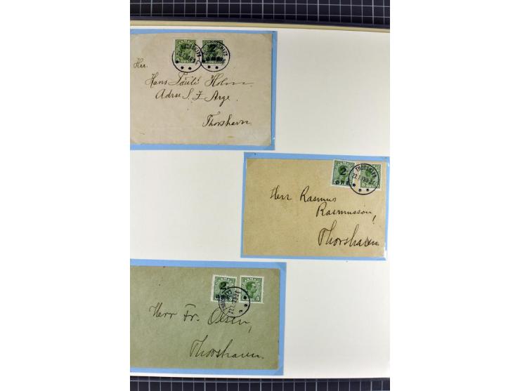 1875/1975, gestempelte Sammlung mit losen Marken, Briefstücken und Briefen, dabei Mi-Nr. 1 + DK 67 auf 4 Briefen, Halbierung 