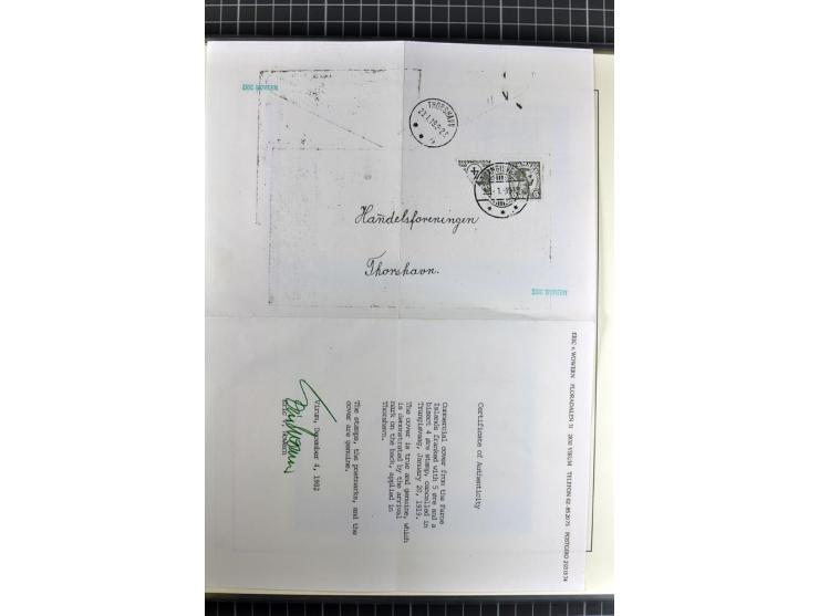 1875/1975, gestempelte Sammlung mit losen Marken, Briefstücken und Briefen, dabei Mi-Nr. 1 + DK 67 auf 4 Briefen, Halbierung 