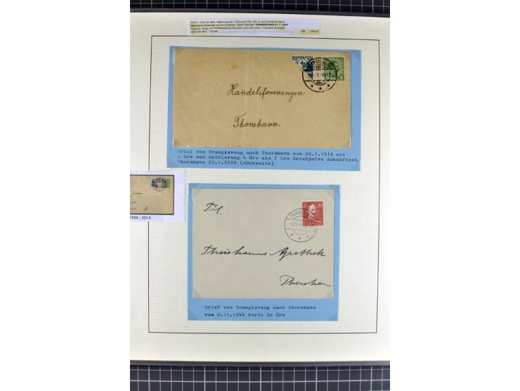 1875/1975, gestempelte Sammlung mit losen Marken, Briefstücken und Briefen, dabei Mi-Nr. 1 + DK 67 auf 4 Briefen, Halbierung 