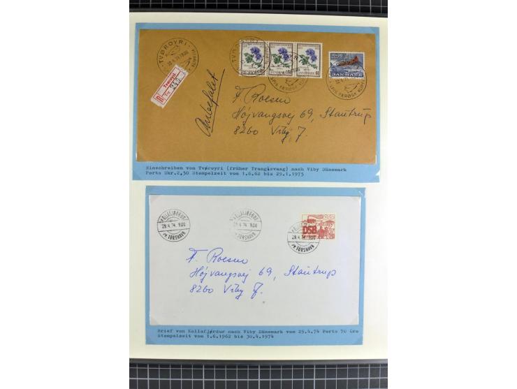 1875/1975, gestempelte Sammlung mit losen Marken, Briefstücken und Briefen, dabei Mi-Nr. 1 + DK 67 auf 4 Briefen, Halbierung 