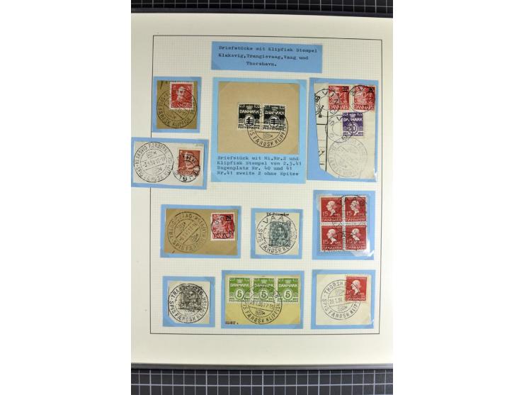 1875/1975, gestempelte Sammlung mit losen Marken, Briefstücken und Briefen, dabei Mi-Nr. 1 + DK 67 auf 4 Briefen, Halbierung 