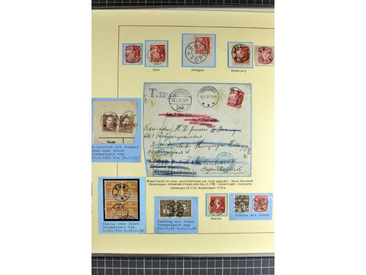 1875/1975, gestempelte Sammlung mit losen Marken, Briefstücken und Briefen, dabei Mi-Nr. 1 + DK 67 auf 4 Briefen, Halbierung 