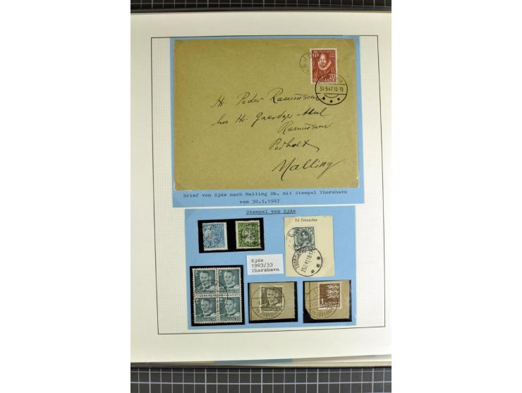 1875/1975, gestempelte Sammlung mit losen Marken, Briefstücken und Briefen, dabei Mi-Nr. 1 + DK 67 auf 4 Briefen, Halbierung 