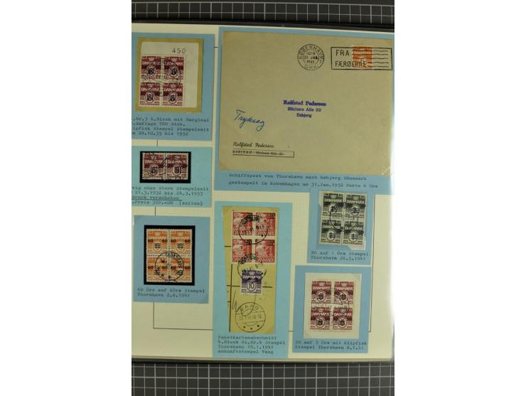 1875/1975, gestempelte Sammlung mit losen Marken, Briefstücken und Briefen, dabei Mi-Nr. 1 + DK 67 auf 4 Briefen, Halbierung 
