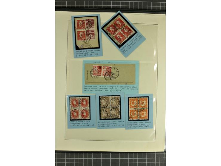 1875/1975, gestempelte Sammlung mit losen Marken, Briefstücken und Briefen, dabei Mi-Nr. 1 + DK 67 auf 4 Briefen, Halbierung 
