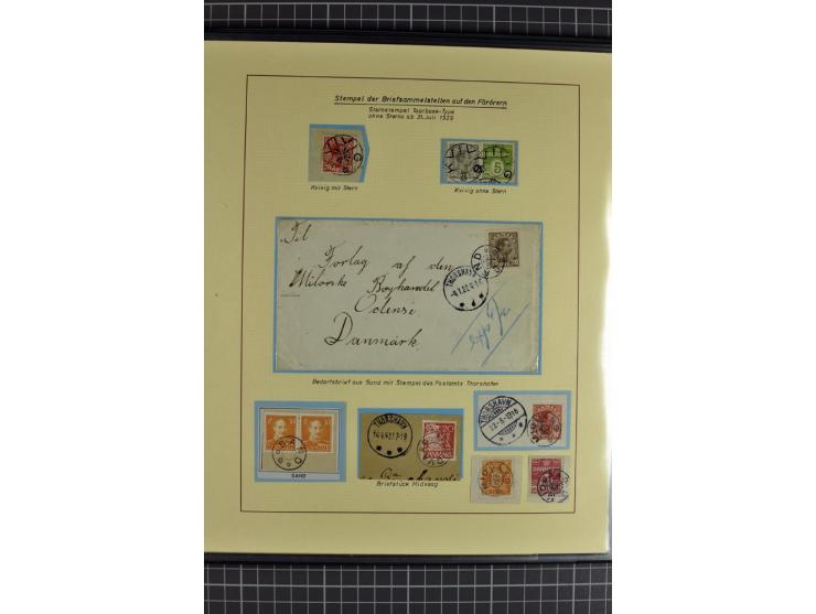 1875/1975, gestempelte Sammlung mit losen Marken, Briefstücken und Briefen, dabei Mi-Nr. 1 + DK 67 auf 4 Briefen, Halbierung 