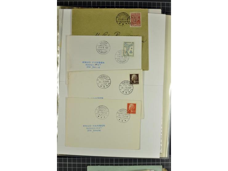 1875/1975, gestempelte Sammlung mit losen Marken, Briefstücken und Briefen, dabei Mi-Nr. 1 + DK 67 auf 4 Briefen, Halbierung 