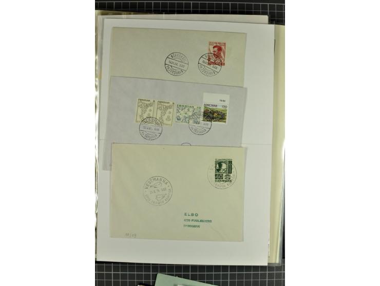 1875/1975, gestempelte Sammlung mit losen Marken, Briefstücken und Briefen, dabei Mi-Nr. 1 + DK 67 auf 4 Briefen, Halbierung 