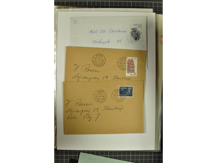 1875/1975, gestempelte Sammlung mit losen Marken, Briefstücken und Briefen, dabei Mi-Nr. 1 + DK 67 auf 4 Briefen, Halbierung 