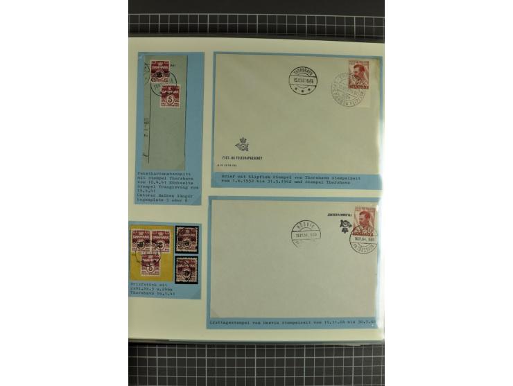 1875/1975, gestempelte Sammlung mit losen Marken, Briefstücken und Briefen, dabei Mi-Nr. 1 + DK 67 auf 4 Briefen, Halbierung 