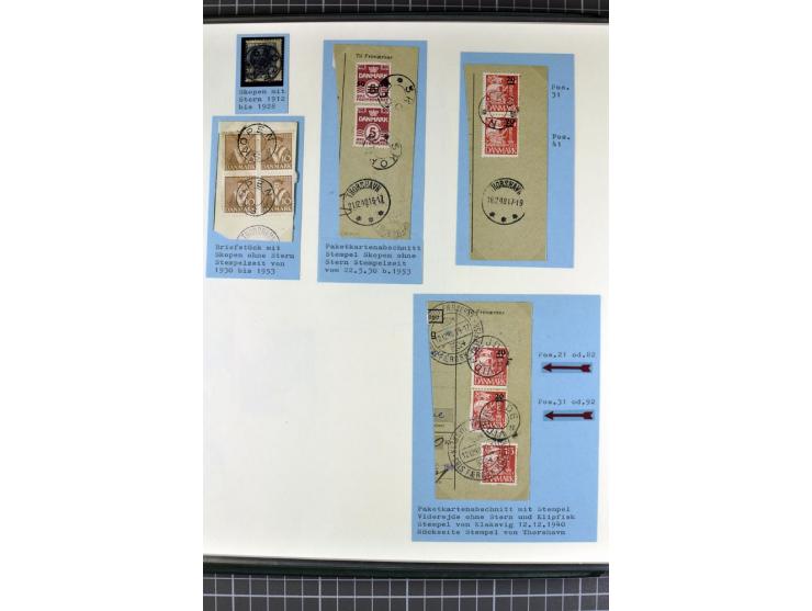 1875/1975, gestempelte Sammlung mit losen Marken, Briefstücken und Briefen, dabei Mi-Nr. 1 + DK 67 auf 4 Briefen, Halbierung 