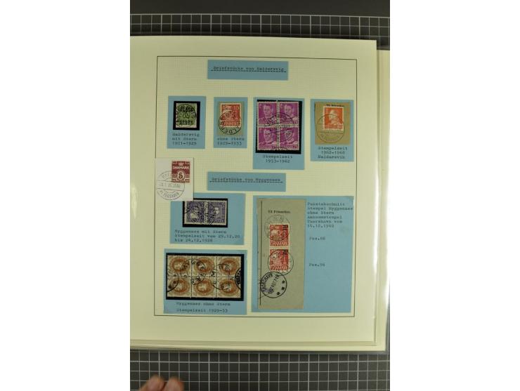 1875/1975, gestempelte Sammlung mit losen Marken, Briefstücken und Briefen, dabei Mi-Nr. 1 + DK 67 auf 4 Briefen, Halbierung 