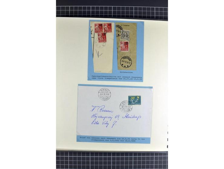 1875/1975, gestempelte Sammlung mit losen Marken, Briefstücken und Briefen, dabei Mi-Nr. 1 + DK 67 auf 4 Briefen, Halbierung 