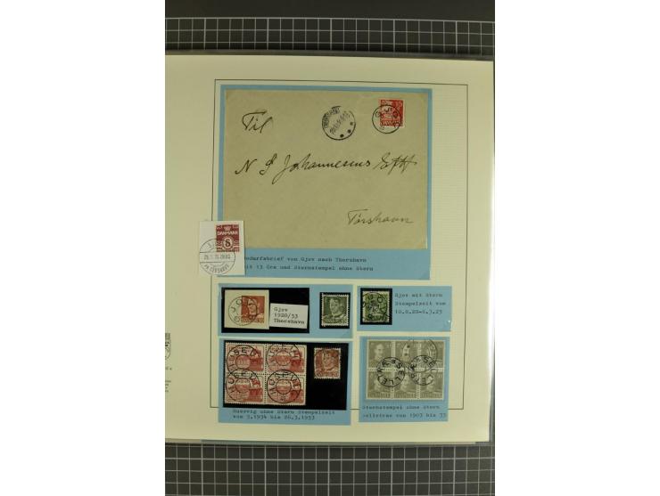 1875/1975, gestempelte Sammlung mit losen Marken, Briefstücken und Briefen, dabei Mi-Nr. 1 + DK 67 auf 4 Briefen, Halbierung 