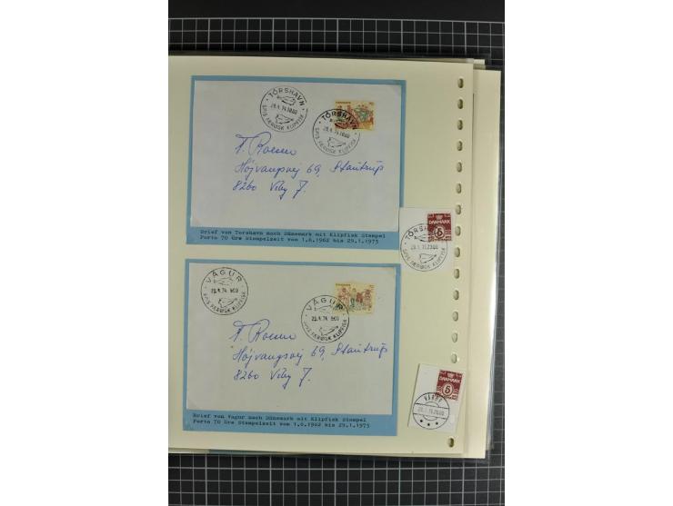 1875/1975, gestempelte Sammlung mit losen Marken, Briefstücken und Briefen, dabei Mi-Nr. 1 + DK 67 auf 4 Briefen, Halbierung 