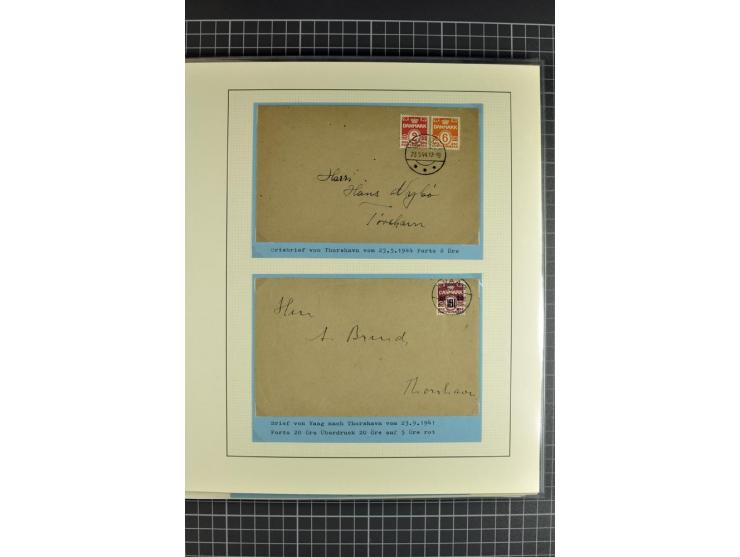 1875/1975, gestempelte Sammlung mit losen Marken, Briefstücken und Briefen, dabei Mi-Nr. 1 + DK 67 auf 4 Briefen, Halbierung 