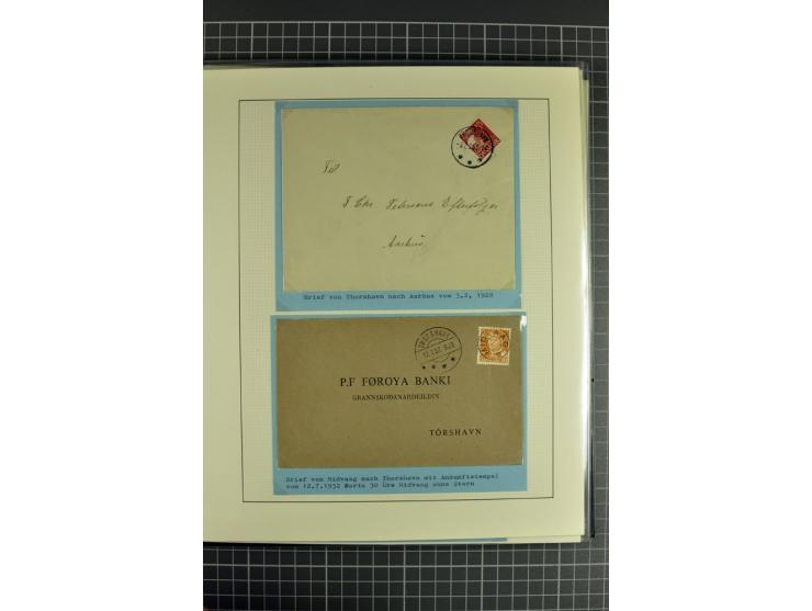1875/1975, gestempelte Sammlung mit losen Marken, Briefstücken und Briefen, dabei Mi-Nr. 1 + DK 67 auf 4 Briefen, Halbierung 