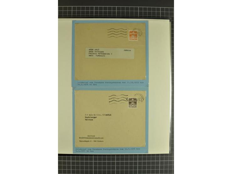 1875/1975, gestempelte Sammlung mit losen Marken, Briefstücken und Briefen, dabei Mi-Nr. 1 + DK 67 auf 4 Briefen, Halbierung 
