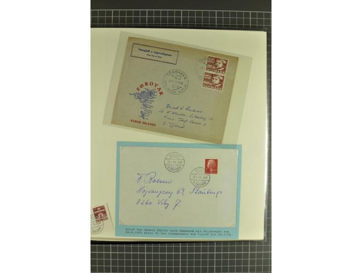 1875/1975, gestempelte Sammlung mit losen Marken, Briefstücken und Briefen, dabei Mi-Nr. 1 + DK 67 auf 4 Briefen, Halbierung 