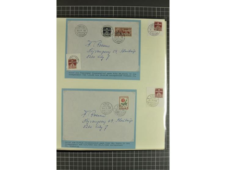 1875/1975, gestempelte Sammlung mit losen Marken, Briefstücken und Briefen, dabei Mi-Nr. 1 + DK 67 auf 4 Briefen, Halbierung 