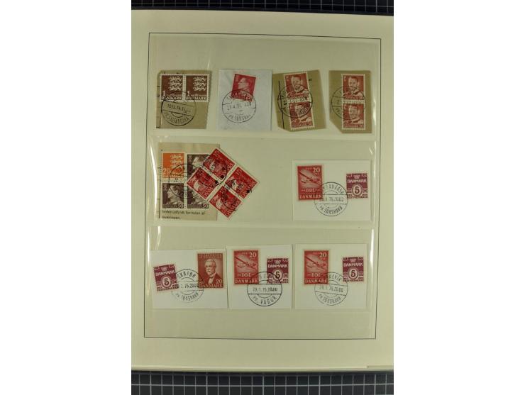 1875/1975, gestempelte Sammlung mit losen Marken, Briefstücken und Briefen, dabei Mi-Nr. 1 + DK 67 auf 4 Briefen, Halbierung 