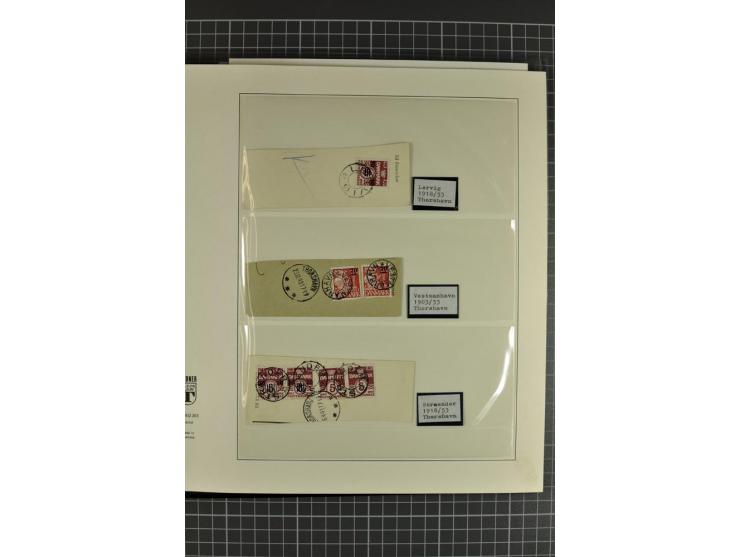 1875/1975, gestempelte Sammlung mit losen Marken, Briefstücken und Briefen, dabei Mi-Nr. 1 + DK 67 auf 4 Briefen, Halbierung 