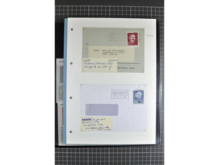 1875/1975, gestempelte Sammlung mit losen Marken, Briefstücken und Briefen, dabei Mi-Nr. 1 + DK 67 auf 4 Briefen, Halbierung 