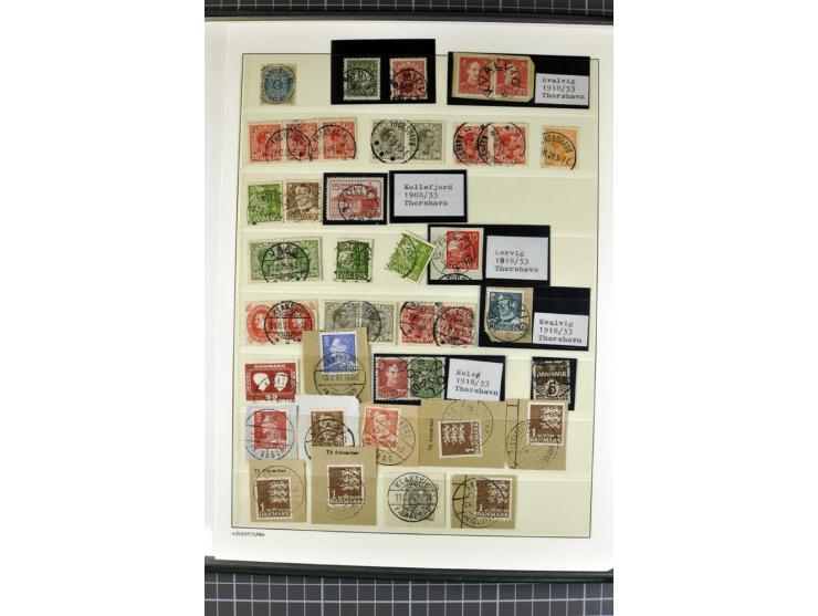 1875/1975, gestempelte Sammlung mit losen Marken, Briefstücken und Briefen, dabei Mi-Nr. 1 + DK 67 auf 4 Briefen, Halbierung 