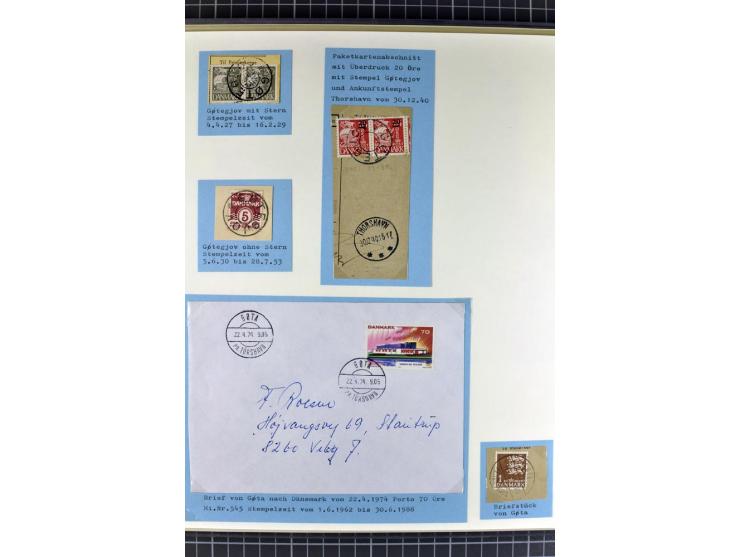 1875/1975, gestempelte Sammlung mit losen Marken, Briefstücken und Briefen, dabei Mi-Nr. 1 + DK 67 auf 4 Briefen, Halbierung 