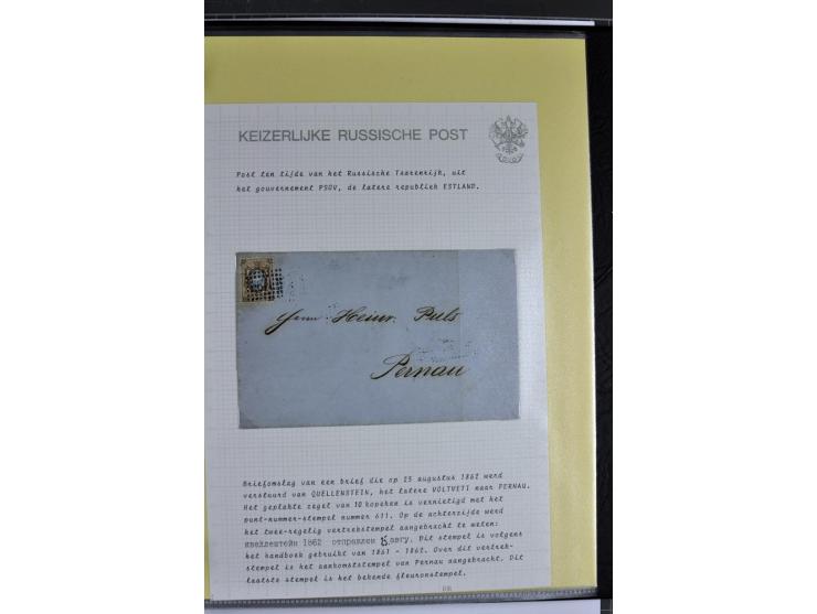 1858/77, Spezialsammlung der Punktnummernstempel auf 72 Briefen und 115 Marken/Briefstücken mit Entwertungen des zaristischen
