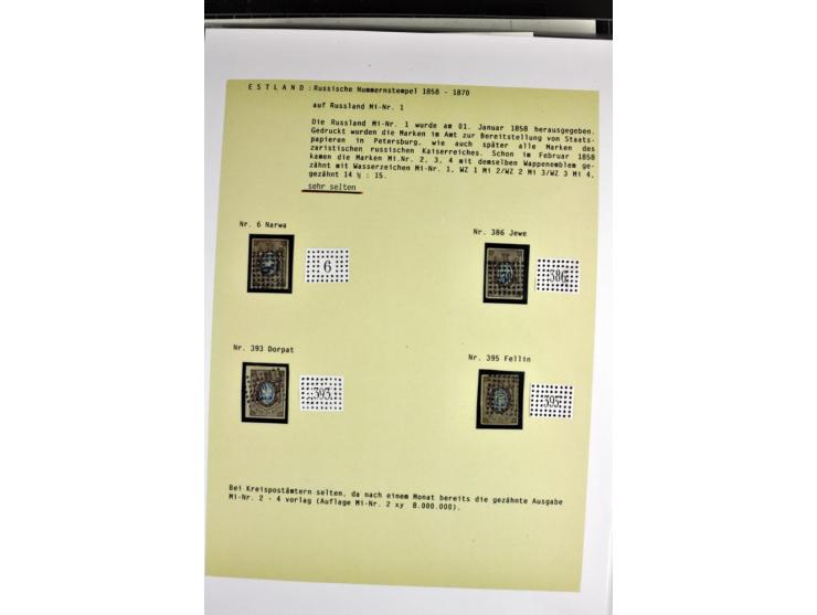 1858/77, Spezialsammlung der Punktnummernstempel auf 72 Briefen und 115 Marken/Briefstücken mit Entwertungen des zaristischen