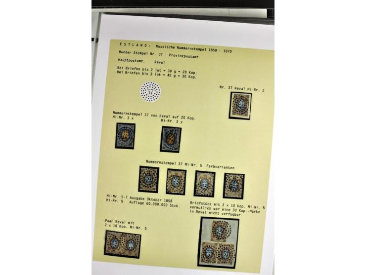 1858/77, Spezialsammlung der Punktnummernstempel auf 72 Briefen und 115 Marken/Briefstücken mit Entwertungen des zaristischen