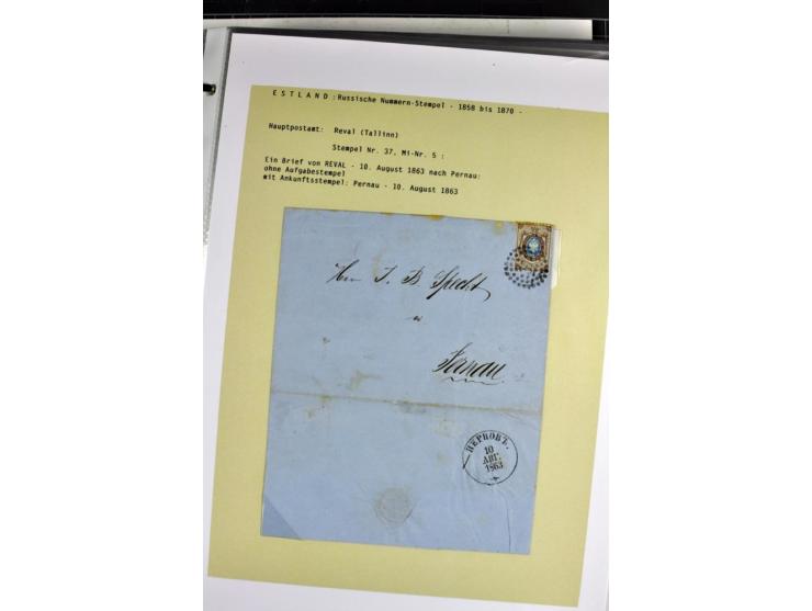 1858/77, Spezialsammlung der Punktnummernstempel auf 72 Briefen und 115 Marken/Briefstücken mit Entwertungen des zaristischen