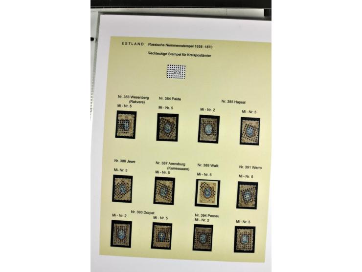 1858/77, Spezialsammlung der Punktnummernstempel auf 72 Briefen und 115 Marken/Briefstücken mit Entwertungen des zaristischen