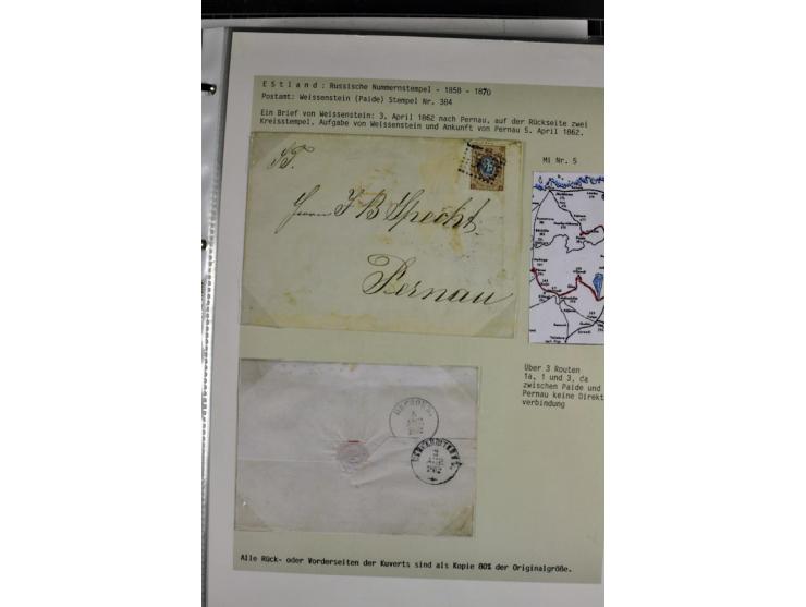 1858/77, Spezialsammlung der Punktnummernstempel auf 72 Briefen und 115 Marken/Briefstücken mit Entwertungen des zaristischen