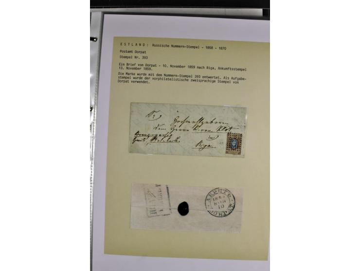 1858/77, Spezialsammlung der Punktnummernstempel auf 72 Briefen und 115 Marken/Briefstücken mit Entwertungen des zaristischen