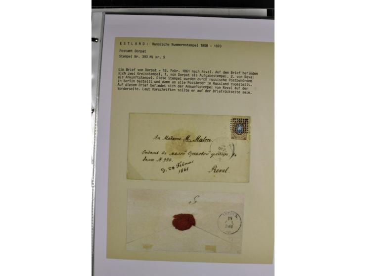 1858/77, Spezialsammlung der Punktnummernstempel auf 72 Briefen und 115 Marken/Briefstücken mit Entwertungen des zaristischen