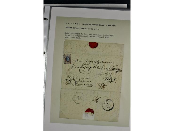 1858/77, Spezialsammlung der Punktnummernstempel auf 72 Briefen und 115 Marken/Briefstücken mit Entwertungen des zaristischen