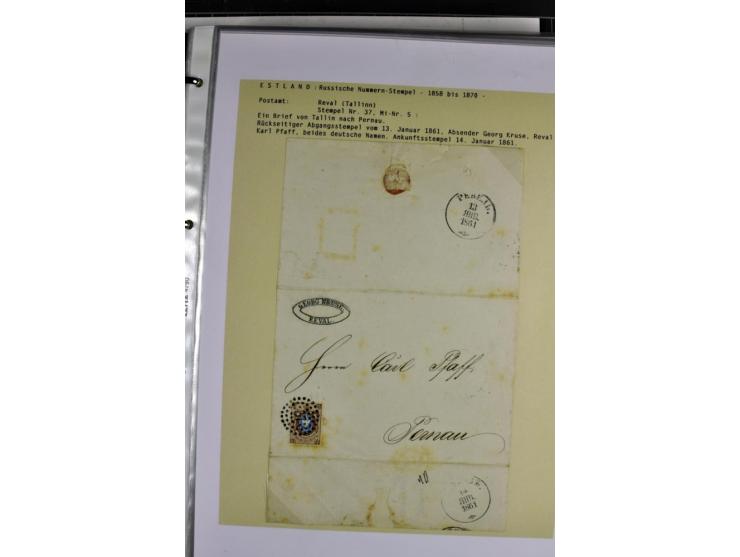 1858/77, Spezialsammlung der Punktnummernstempel auf 72 Briefen und 115 Marken/Briefstücken mit Entwertungen des zaristischen