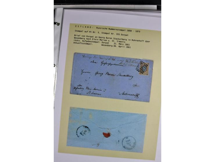 1858/77, Spezialsammlung der Punktnummernstempel auf 72 Briefen und 115 Marken/Briefstücken mit Entwertungen des zaristischen