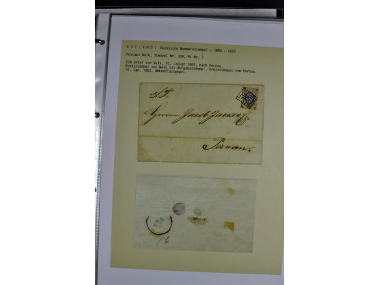 1858/77, Spezialsammlung der Punktnummernstempel auf 72 Briefen und 115 Marken/Briefstücken mit Entwertungen des zaristischen