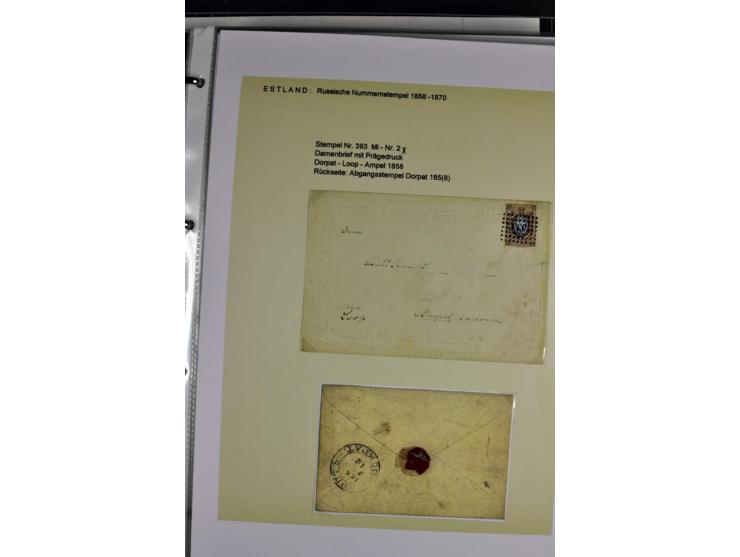 1858/77, Spezialsammlung der Punktnummernstempel auf 72 Briefen und 115 Marken/Briefstücken mit Entwertungen des zaristischen