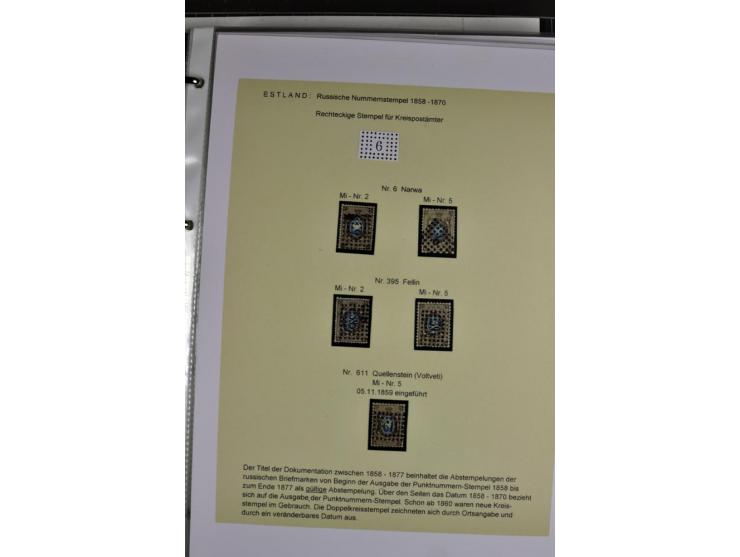 1858/77, Spezialsammlung der Punktnummernstempel auf 72 Briefen und 115 Marken/Briefstücken mit Entwertungen des zaristischen
