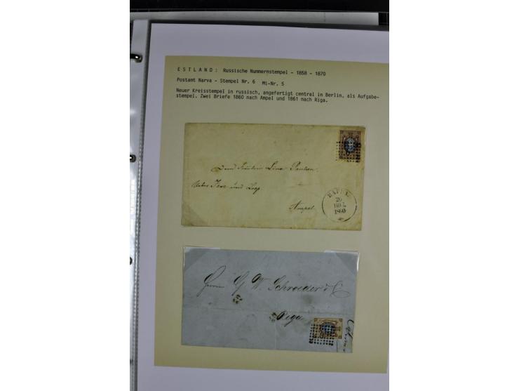 1858/77, Spezialsammlung der Punktnummernstempel auf 72 Briefen und 115 Marken/Briefstücken mit Entwertungen des zaristischen