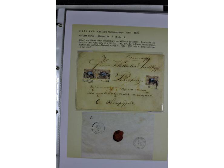 1858/77, Spezialsammlung der Punktnummernstempel auf 72 Briefen und 115 Marken/Briefstücken mit Entwertungen des zaristischen