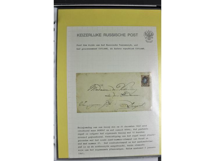 1858/77, Spezialsammlung der Punktnummernstempel auf 72 Briefen und 115 Marken/Briefstücken mit Entwertungen des zaristischen