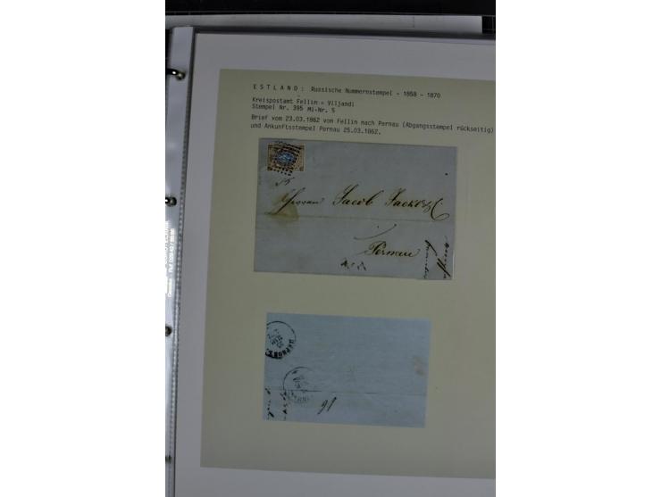1858/77, Spezialsammlung der Punktnummernstempel auf 72 Briefen und 115 Marken/Briefstücken mit Entwertungen des zaristischen