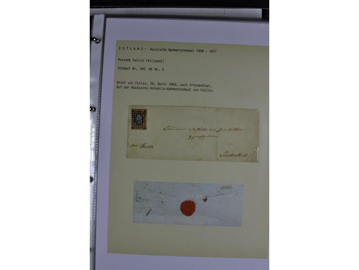 1858/77, Spezialsammlung der Punktnummernstempel auf 72 Briefen und 115 Marken/Briefstücken mit Entwertungen des zaristischen