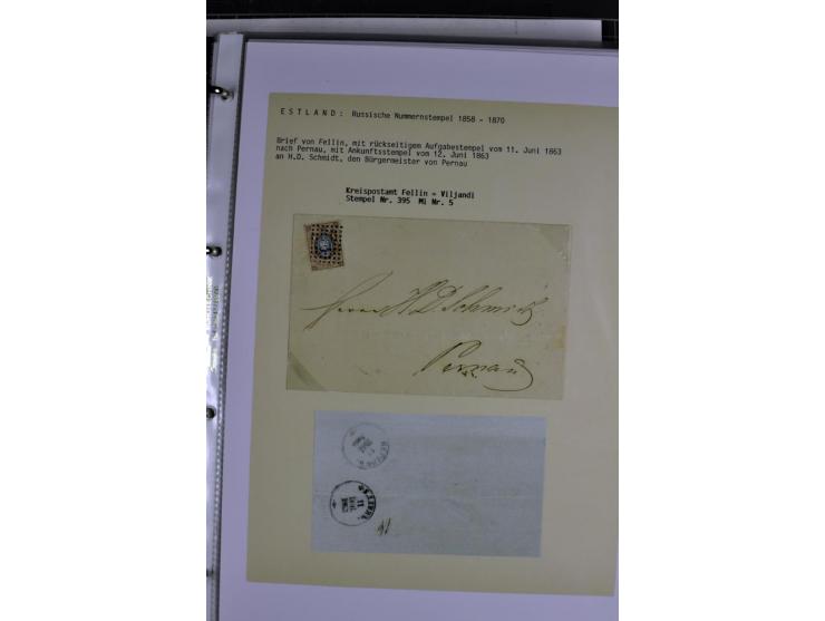 1858/77, Spezialsammlung der Punktnummernstempel auf 72 Briefen und 115 Marken/Briefstücken mit Entwertungen des zaristischen